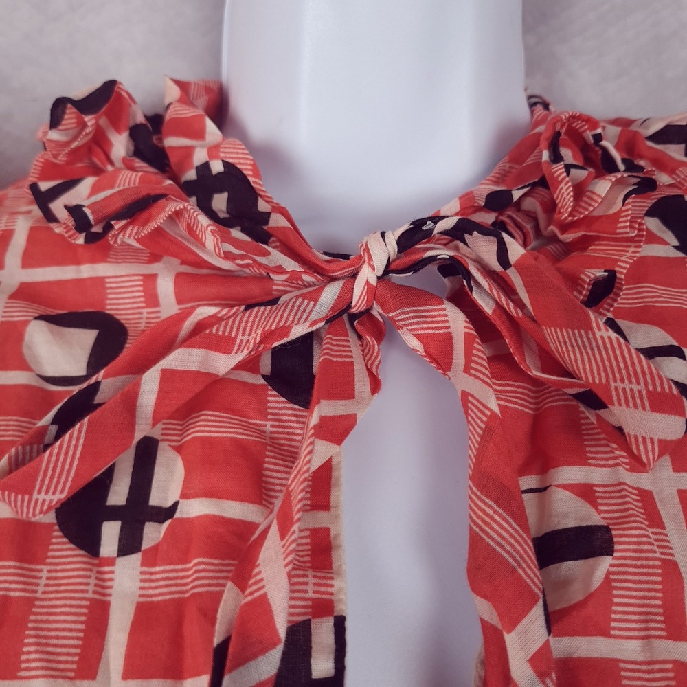 Vintage Betsey Johnson Dress Womens 4 Red Ruffle Keyhole Flare Sundress USA - Picture 3 of 14